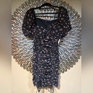 Fun Black Floral Mini Dress